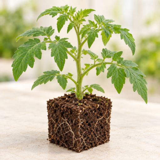 Răsad de roșii Roșia Bunicii în cub nutritiv 7 × 7 cm — imagine ilustrativă