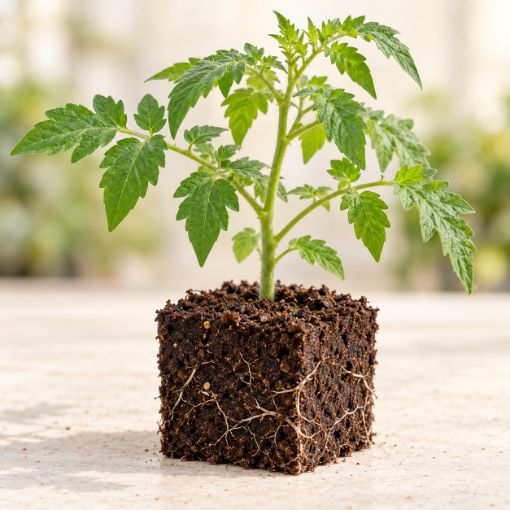 Răsad de roșii Buzău 1600 în cub nutritiv 7 × 7 cm — imagine ilustrativă