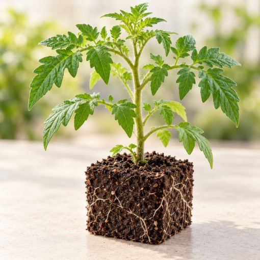Răsad de roșii Eurasia F1 în cub nutritiv 7 × 7 cm — imagine ilustrativă