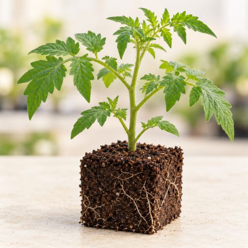 Răsad de roșii cherry Nicoleta F1 în cub nutritiv 7 × 7 cm — imagine ilustrativă