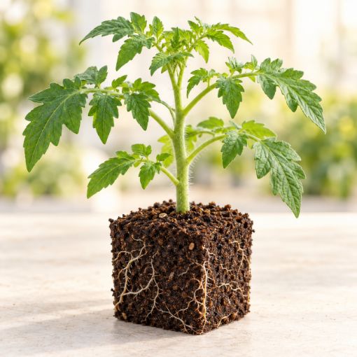Răsad de roșii negre Sacher F1 în cub nutritiv 7 × 7 cm — imagine ilustrativă