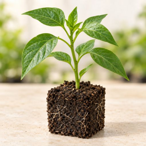 Răsad de ardei lung Napoca F1 în cub nutritiv 7 × 7 cm — imagine ilustrativă