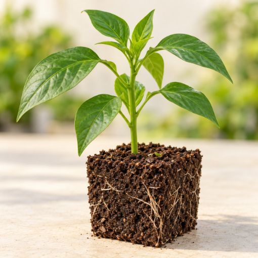 Răsad de ardei gras Guray F1 în cub nutritiv 7 × 7 cm — imagine ilustrativă