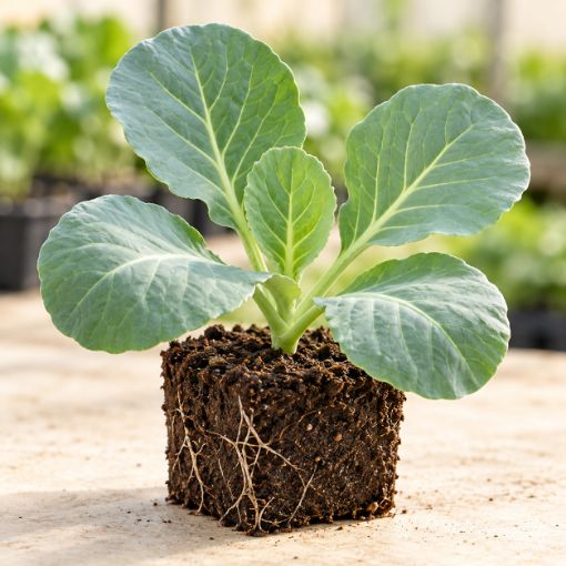 Răsad de varză Beverly Hills F1 în cub nutritiv 7 × 7 cm — imagine ilustrativă