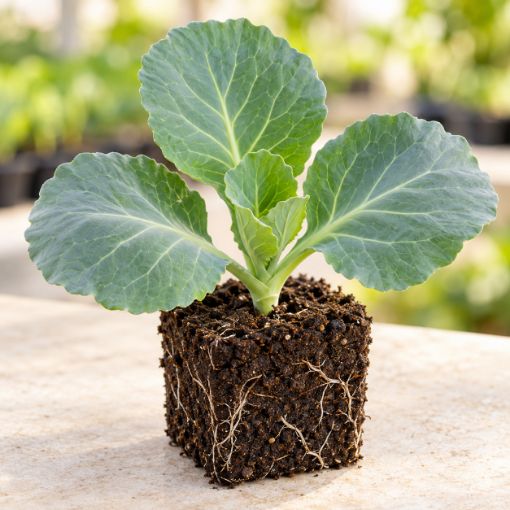 Răsad de varză Caruso F1 în cub nutritiv 7 × 7 cm — imagine ilustrativă